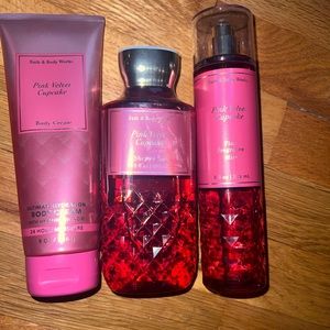 New. Bath and Body Works-Pink Velvet Cupcake set